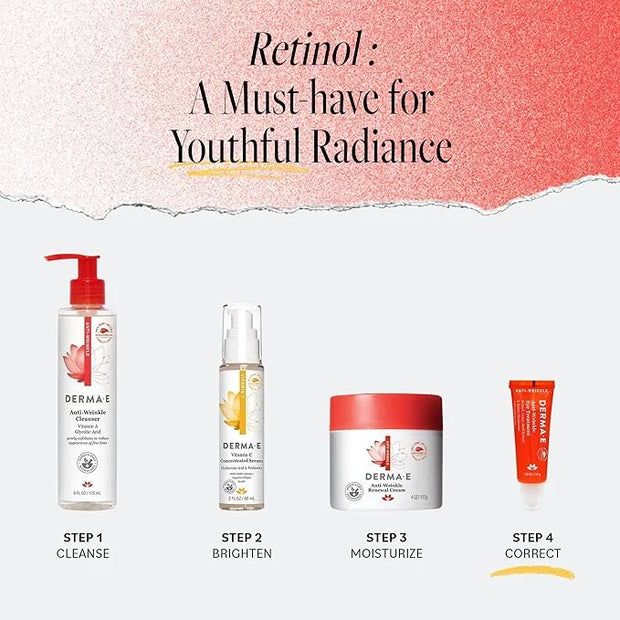 Derma E Anti-Wrinkle Eye Treatment – Anti-Aging Cream with Retinol, Grape Seed Extract and Reishi Mushroom – Hydrating Ser...