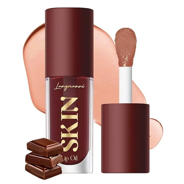 Big Brush Head Hydrating Lip Glow Oil Plumping Lip Tint, Hydrating Lip Gloss Tinted Lip Balm Transparent Lip Care, Long La...