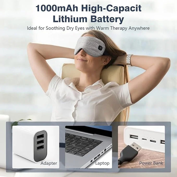 Heated Eye Mask Cordless, Warm Eye Compress for Dry Eyes Stye Blepharitis Chalazion MGD Eye Treatment, Heat Therapy to Unc...