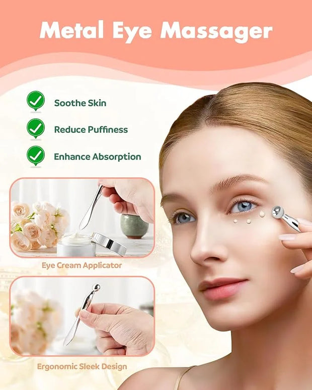 2 Pairs Reusable Under Eye Wrinkle Patches Silicone Mask, Plump Fine Lines & Wrinkles, with Metal Eye Cream Applicator, Ti...
