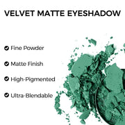 Erinde Single Green Matte Eyeshadow Palette, High Pigmented Eye Shadow Powder, Long Lasting, Ultra-Blendable, Intense Colo...
