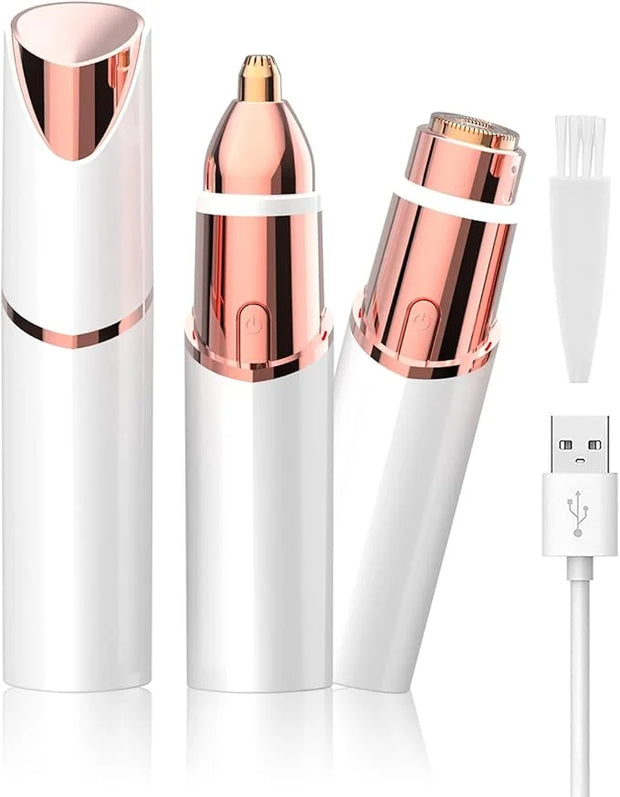 Facial Hair Remover and Eyebrow Trimmer - 2 in 1 Facial Hair Removal Epilators for Women - Rechargeable Travel Face Hair R...