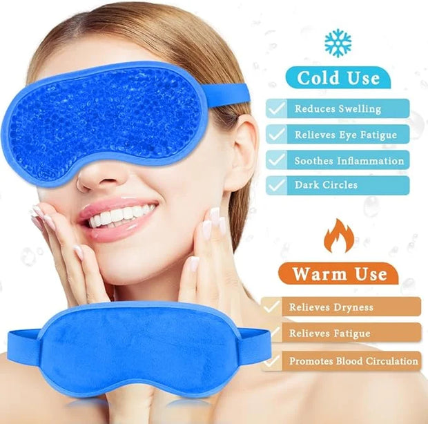 Cooling Eye Mask and Silky Sleep Mask 4 Packs for Man Women for Sleeping Frozen Ice Eye Mask Cold Warm Compress Dark Circl...