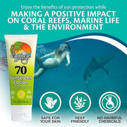 Reef Friendly Sunscreen SPF 70 Lotion, Mango Lime Scent Body Sunscreen Lotion, Rich in Anti Oxidants, Water Resistant Up t...