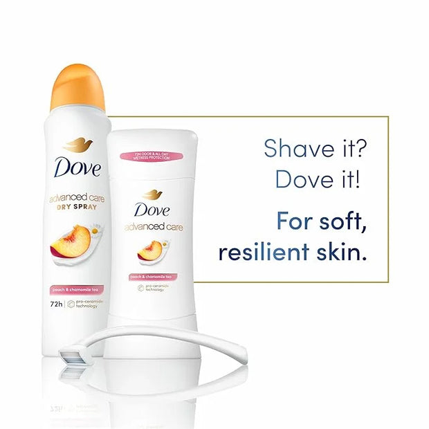 Dove Advanced Care Antiperspirant Deodorant Stick Peach & Chamomile Tea 4 Count for helping your skin barrier repair after...