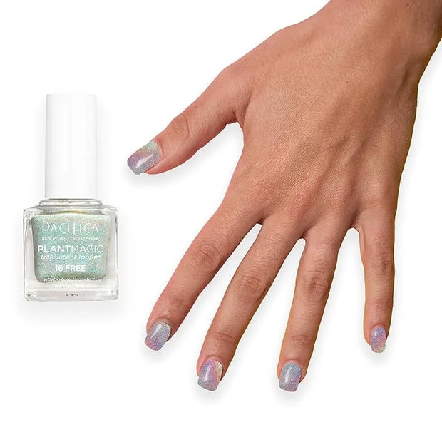 Pacifica Natural Nail Polish – Plant Magic Glitter Rainbow Base - Plant Based, Non-Toxic & Clinically Tested - Long Lastin...