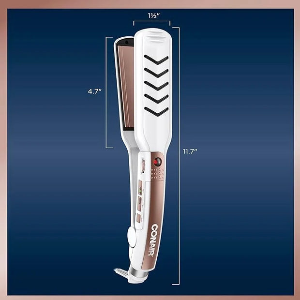 Conair Double Ceramic Flat Iron, 1 1/2-inch Wet-to-Dry Hair Straightener - Product Image