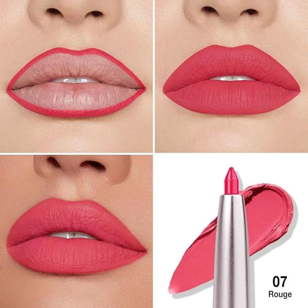 evpct Silky Lip Liner Pencil Retractable, Carmine Red Smooth Lip Liner Creamy Velvet Lipliner Long-Lasting for Korean Make...