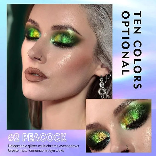 MAKI YIKA 3Pc Glitter Eyeshadow Liquid Multichrome Eyeshadows Long Lasting, Metallic Chameleon Eye Shadow Smudgeproof Holo...
