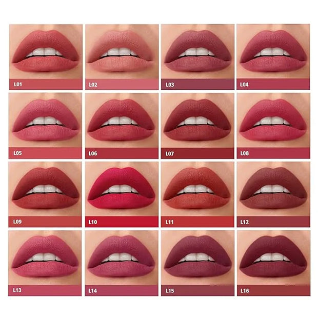 Mini Matte Lip Glaze Set, 16Pcs Liquid Lip Gloss with Gift Box, Rose Nude Red Lip Gloss Lip Stain Long Lasting Waterproof ...