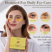 32 Pairs 24K Gold Under Eye Patches, Golden Cooling Hydrating Eye Mask for Dark Circles Puffiness Puffy Eyes, 32 Sets Anti...
