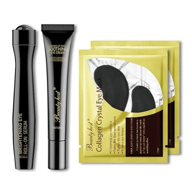 SLT Eye Care Kit - Under Eye Serum for Dark Circles and Puffiness, Soothing Eye Cream and Collagen Eye Mask Patches - Anti...