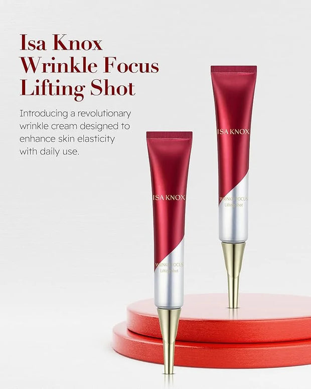 ISA KNOX Wrinkle Focus Shot - Eye Wrinkle Cream Set. Powerful Moisturizer for Fine Lines, Elasticity Strengthening Serum f...