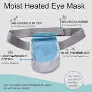 Single Moist Heat Eye Compress Pad, Microwavable, Eye Mask for Dry Eye, Good for Pink Eye, Blepharitis and Stye Eye, Reusa...