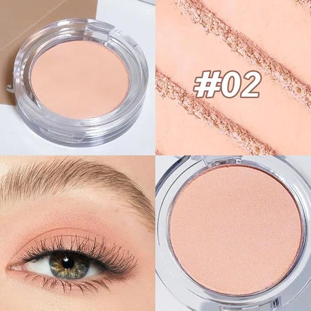Single Mini Pressed Eyeshadow Makeup Palette, Nude Skin Color Sparkle Shimmer Glitter Monochrome Cream Eye shadows Palette...