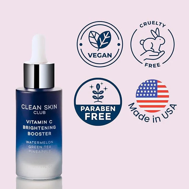 Clean Skin Club Vitamin C Serum & Brightening Booster, Vitamins A, E, D & K, Anti Aging Collagen Clear Facial Care, Glow, ...