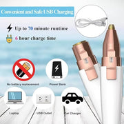 Eyebrow Razor,Facial Hair Removal for Women, (USB Rechargeable), 2 in 1 Eyebrow Trimmer and 100% Painless Hair Remover wit...