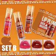 3-Color Duck Lip Plumper Gloss - High Pigment, Hydrating Lip Glow Oil, Balm Set for Women (Vegan, Set B) - Product Image