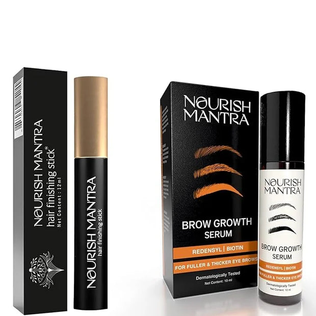 Nourish Mantra Eyebrow Growth Serum 10 ml and Hair Finishing Stick - Product Image