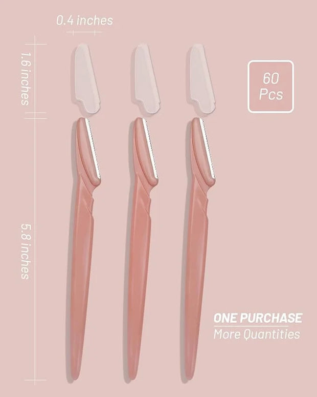 Dermaplane Razor, 60 Pcs Face Razors for Women and Men, Multipurpose Eyebrow Razor, Dermaplaning Tool for Face by MoHern, ...
