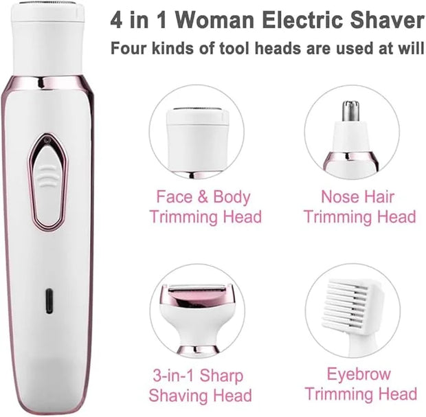 Bikini Trimmer for Women, Electric Razor Hair Shaver for Face Nose Eyebrow Beard Mustache Arm Leg Armpit Bikini, Replaceab...