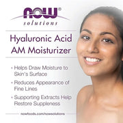 NOW Foods Solutions, Hyaluronic Acid Moisturizer, Smoothing and Toning, Rehydrating to Start Your Day, 2-Ounce - Product I...