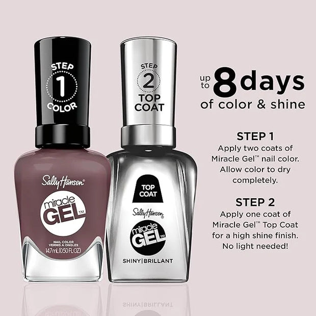 Sally Hansen Miracle Gel™, Saddle Up, Long Lasting, Gel-Like Formula, No UV Lamp Needed, Brown Nail Polish - Product Image