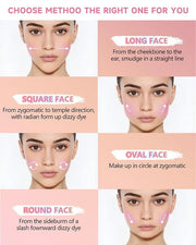 Flower Blush for Cheeks, Matte Shimmer Face Blush Powder,Contour Multiuse Facial Make up Palette,Longlasting Waterproof Em...