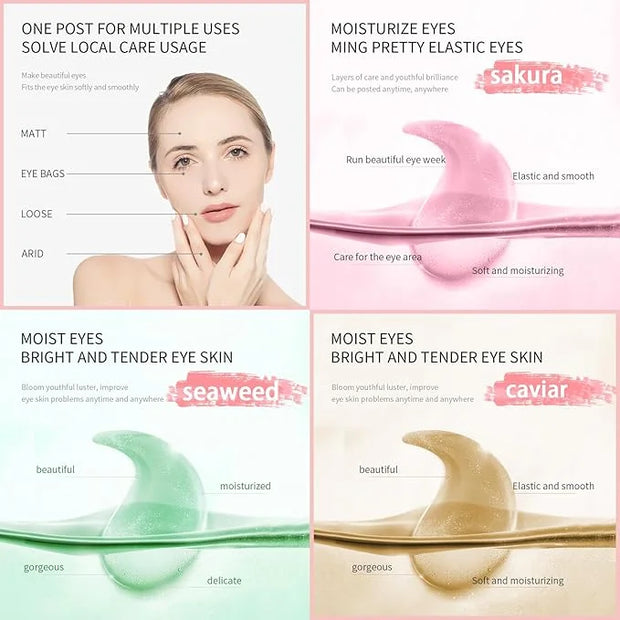 30 PCS Eye Masks & Lip Mask,Under Eye Patches for Reducing Fine Lines and Dark Circles,Gel Crystal Lip Care Pads Mask Bulk...