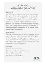 2 Pack Dissolving Microdart Eye Patches with Hyaluronic Acid & Peptides - Target Fine Lines & Wrinkles, Hydrate & Rejuvena...