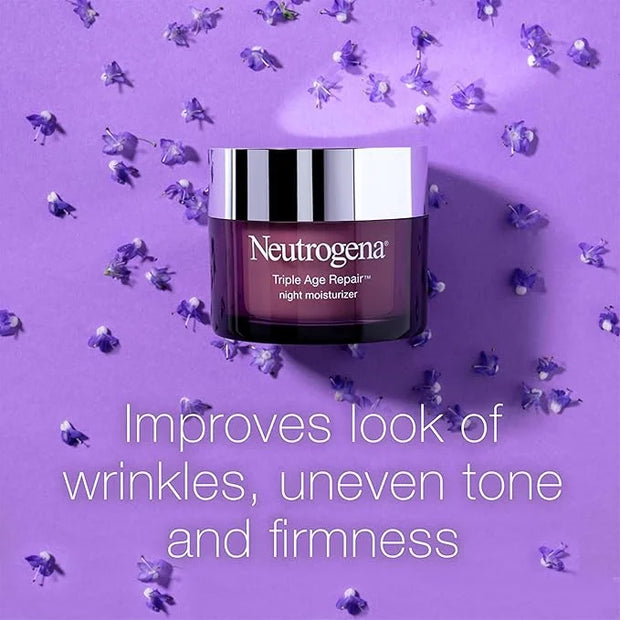 Neutrogena Triple Age Repair Anti-Aging Night Cream Facial Moisturizer, Tone-Evening Dark Spot Remover & Firming Anti-Wrin...
