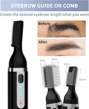 Eyebrow Trimmer, Electric Eyebrow Razor for Women Men, Rechargeable Painless LED Light Facial Hair Shaver Remover with Rin...