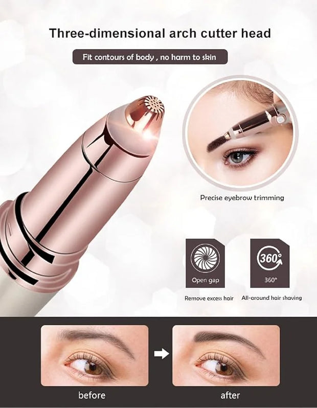 Abhiya's Facial Hair Remover & Eyebrow Trimmer - 2 in 1 Electric Women's Face, Nose & Body Shaver - Painless Epilator - US...