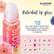 Blossom Scented Roll on Lip Gloss and Juicy Jelly Moisturizing Lip Care Nourishing Lip Oil, 2 Pack, Strawberry - Product I...