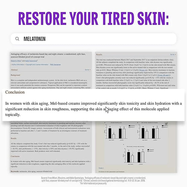 Time Return Melatonin Cream Toner | Moisturizing Facial Toner for Sensitive Skin | Clarifying & Calming Toner for Face | H...