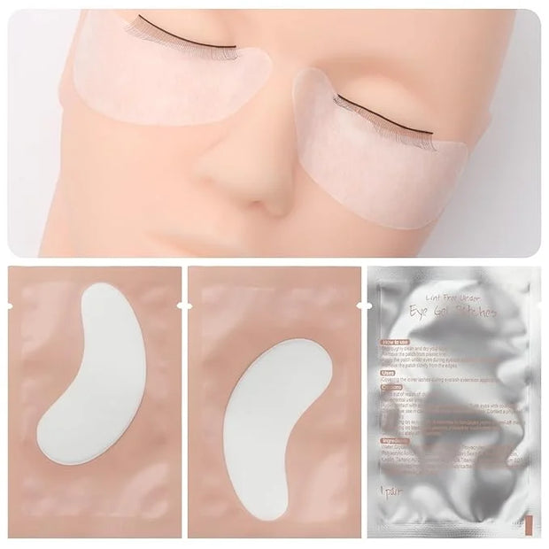 100 Pairs Hydrogel Under Eye Gel Patches Lint Free Eye Lash Pads Eyelash Extension Tool Mask Eyepads (#2-Pink) - Product I...