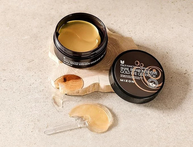 MIZON Snail Gold Eye Gel Patches + Cicaluronic Vegan De-puffing Eye Patches. Intensive eye skincare, anti-wrinkle, de-puff...