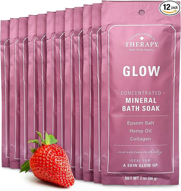 Village Naturals Therapy Glow Concentrated Mineral Bath Soak, Moroccan Melody Scent, 2 oz, Pack of 12 - Product Image