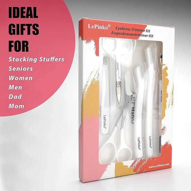 Eyebrow Trimmer Kit, 7 in 1 Eyebrow Scissors, Tweezer, Razor, Gromming Scissors Brush for Women Men, Gifts for Stocking St...