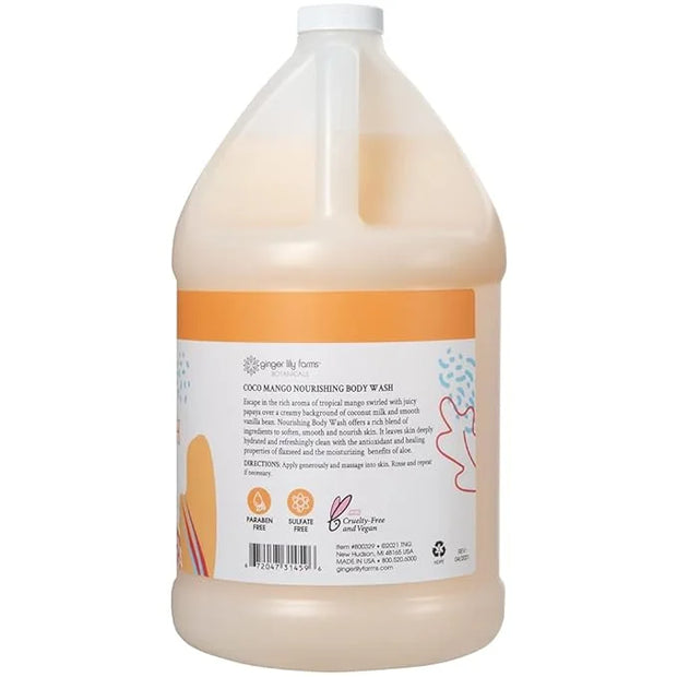 Ginger Lily Farms Botanicals Nourishing Body Wash, Coco Mango, 100% Vegan & Cruelty-Free, Coconut Mango Scent, 1 Gallon (1...