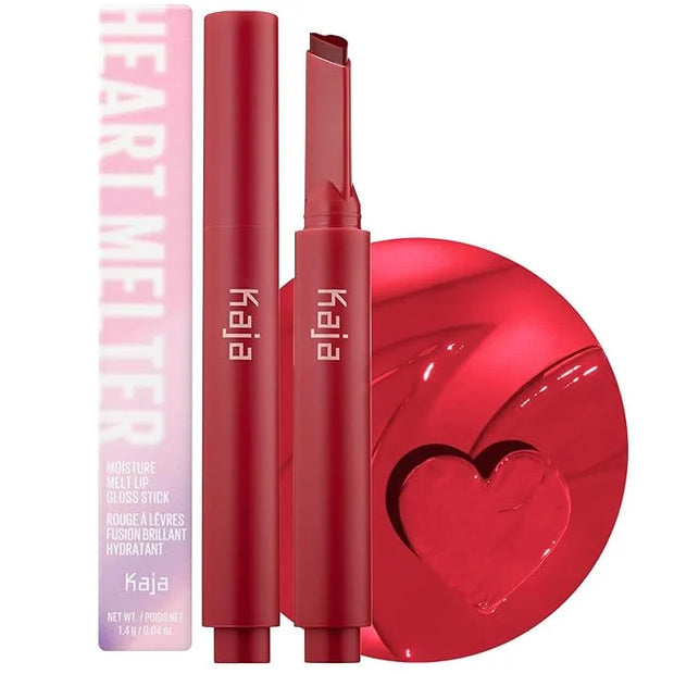 Kaja Lip Gloss - Heart Melter | High-shine, Glossy Finish, Flirty Cherry Red, Moisturize, 01 Too Hot, 0.04 Oz - Product Image