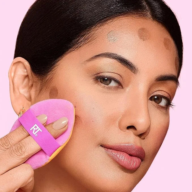Real Techniques Miracle 2-In-1 Powder Puff 4 Pack, Dual-Sided, Full Size Makeup Blending Puff, Reversible Elastic Band, Ma...