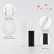 GTHER 10PCS 10ML Empty Lip Gloss Containers Tube with Wand, Refillable Lip Balm Bottles, Lipstick Sample Container and Fun...