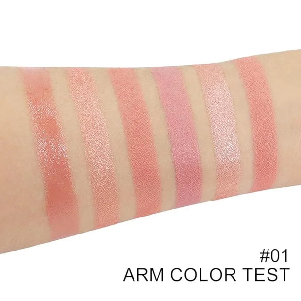 6-in-1 Cream & Powder Makeup Palette – Blush Highlighter & Eyeshadow, Matte & Shimmer Nude Tones, Travel-Friendly Compact ...