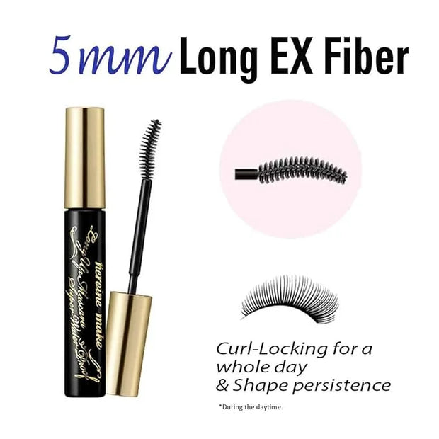 HEROINE MAKE by KISSME Mascara Duo Set | 2 Full-Size - Long & Curl Up Waterproof Mascara Black, Lengthening & Volume Fiber...
