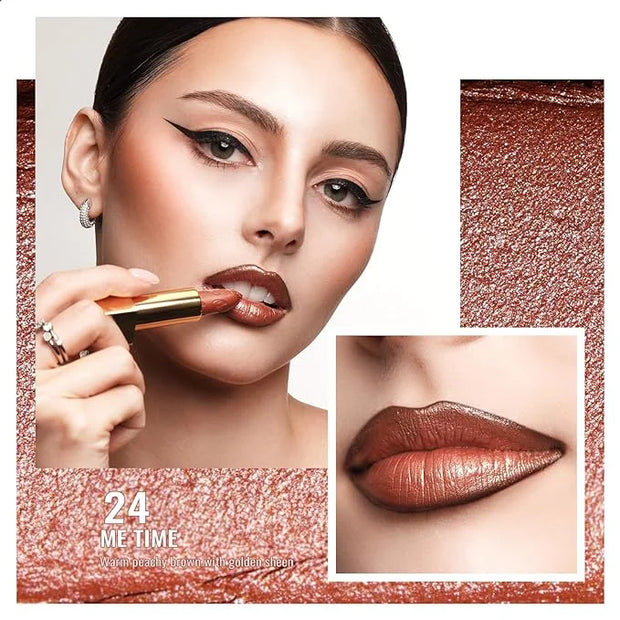 Oulac Glitter Lipstick for Women with Metallic 3D Shine Lightweight Hydrating Formula, High Impact Lip Color, Vegan Beauty...