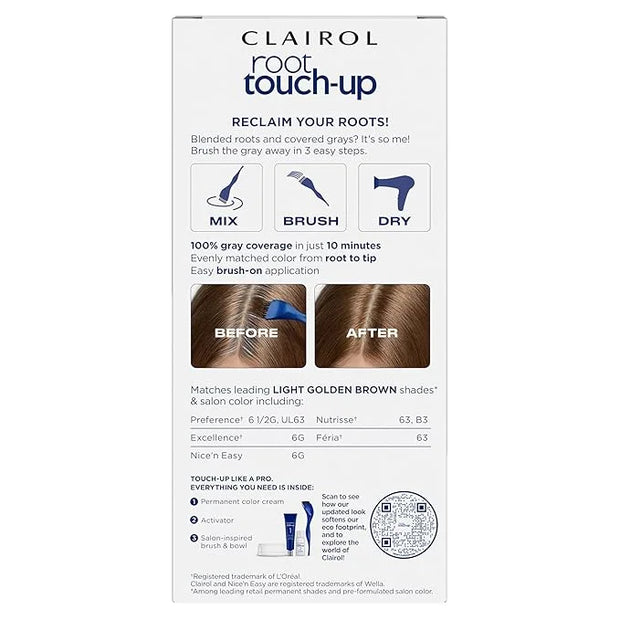 Clairol Root Touch-Up by Nice'n Easy Permanent Hair Dye, 6G Light Golden Brown Hair Color, Pack of 1 - Product Image