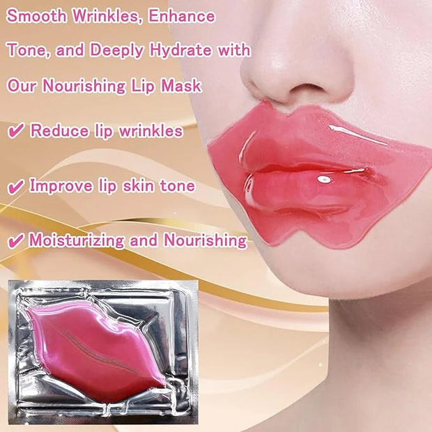 40 Pairs Eye Mask & Lip Mask, Moisturizing Lip Masks, 24K Gold Gel Crystal Collagen Under Eye Patches for Dark Circles, Wr...
