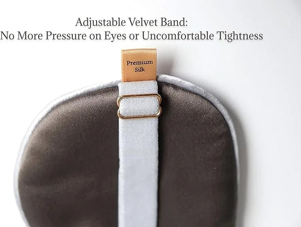 Premium Handcrafted 25 Momme Mulberry Silk Eye Mask for Sleeping (Silver Lining) - Product Image