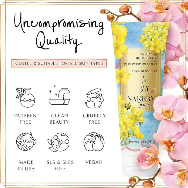 Nakery Body Butter Anti Aging Moisturizer - Body Cream Skin Tightening Cream & Neck Firming Cream, Moisturizing Cream & Ne...